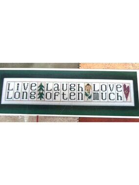 RARE Mini Block Live Laugh Love Cross Stitch Pattern Dragonfly Charm Hinzeit